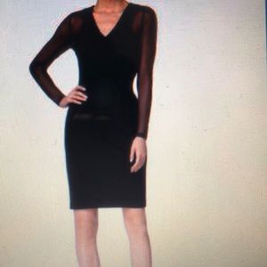 Calvin Klein Women Illusion-Sleeve Ponte Sheath